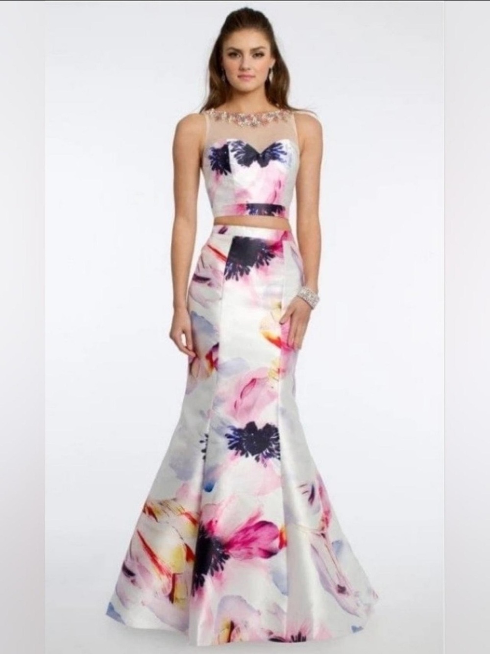 EUC Dave & Johnny floral 2-piece gown size 0P*